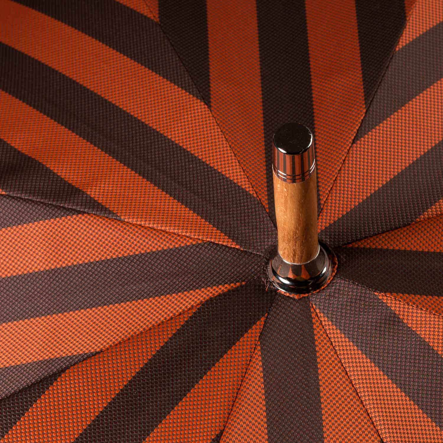 Striped Umbrella "Lord" with Wooden Handle made of Bamboo